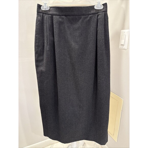 Vintage Talbots Skirt Size 10 Black/Dark gray 100% Wool Pencil USA - Picture 1 of 8
